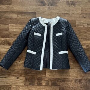 Tahari faux leather jacket